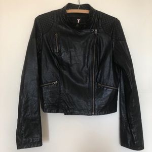 Free People Vegan Leather Moto Jacket